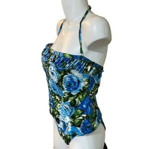 Newport News 2-piece Tankini Swim Set Women’s Size 16 Floral Blue Green